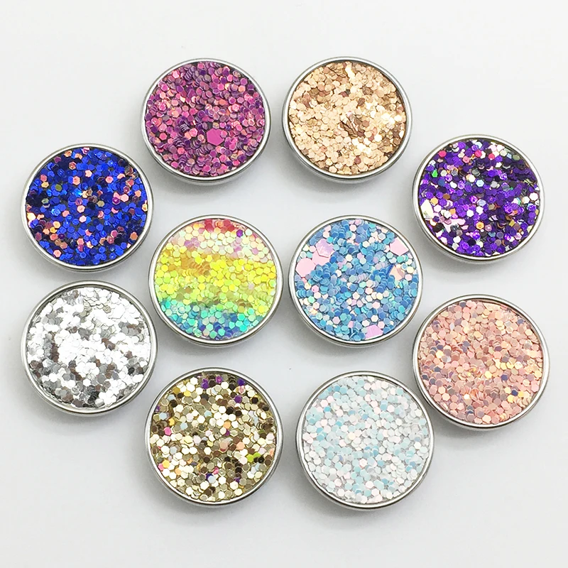 MF7765 NEW brilliant glitter mermaid multicolor copper 20mm Snap button DIY bracelet | Украшения и аксессуары
