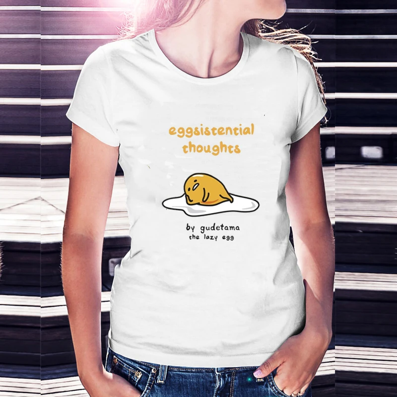 Дизайнерская футболка для женщин Топ бренд camiseta dibujos animados gudetama 2019 новые модные