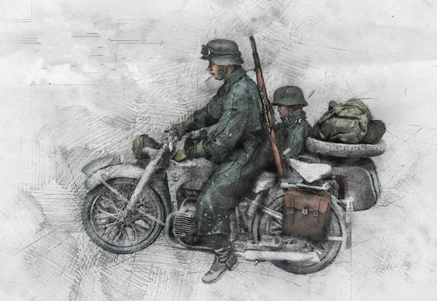 Военный мотоцикл раскраска
