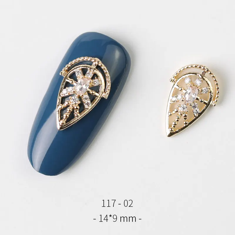 117-02 Новинка, 2 штуки, сплав, циркон, украшение для ногтей, роскошные циркониевые стразы, кисточка/Сердце/крыло, украшения для ногтей, высокое качество, длинные ногти - Цвет: 117-02