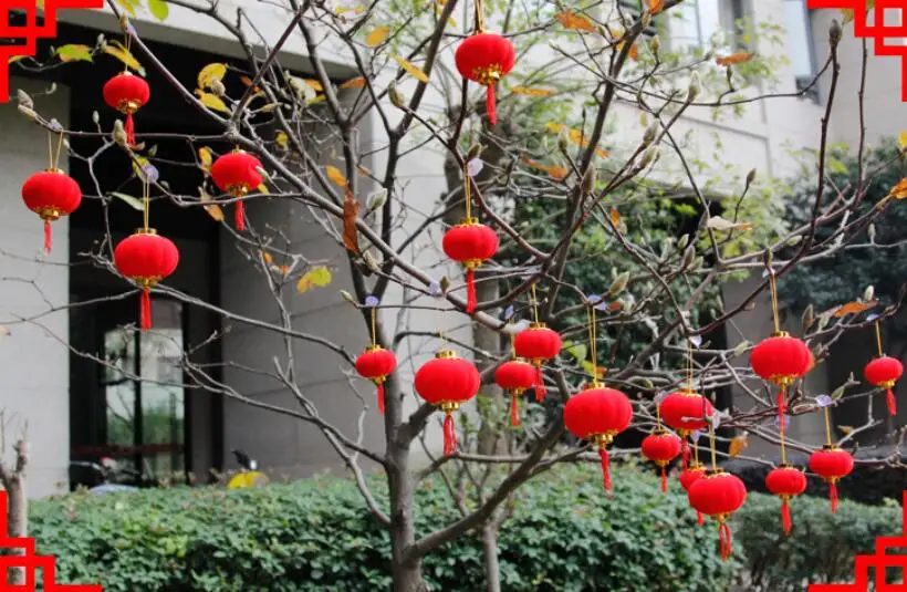 6 шт./лот небольшие флокированные красные фонарики свадебный Декор подарок DIY