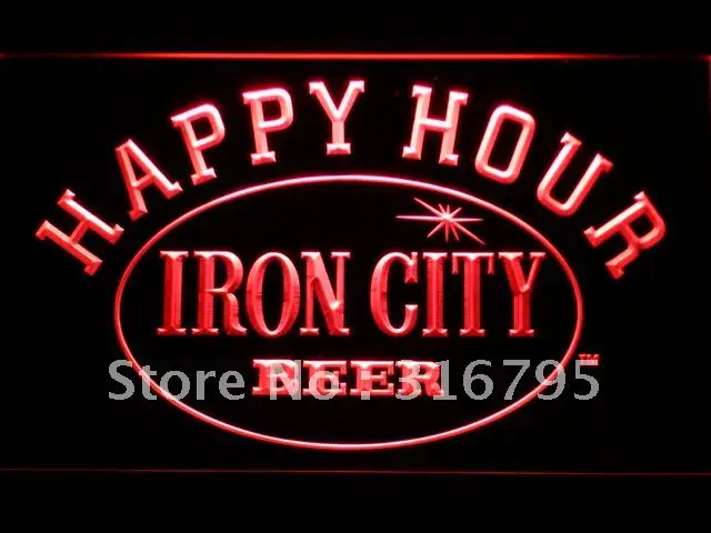 City Beer Happy Hour Bar Led Neon Light Signs With On/off Switch 20+ Colors 5 Sizes To Choose