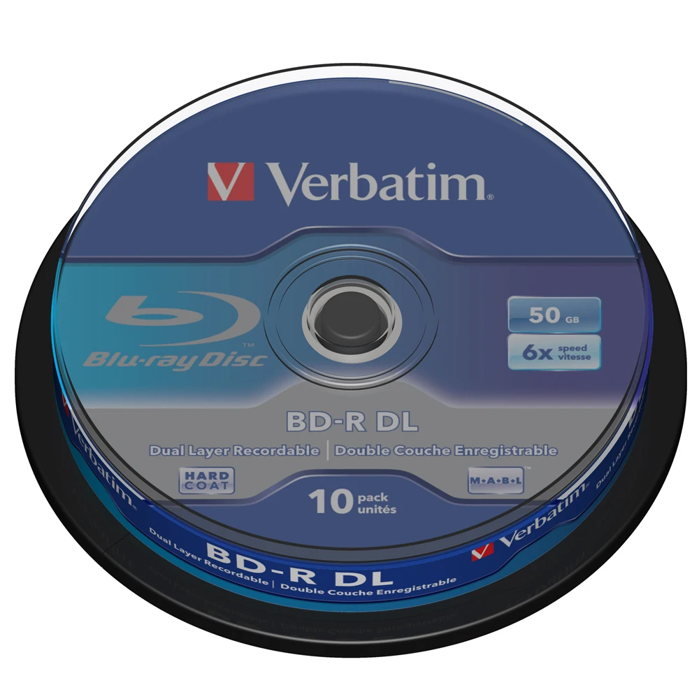 Verbatim 6X blu-Ray BD-R DL 50GB пустой диск записываемый носитель непечатный Лот Blue ray диск Компактное хранение blu Ray плеер