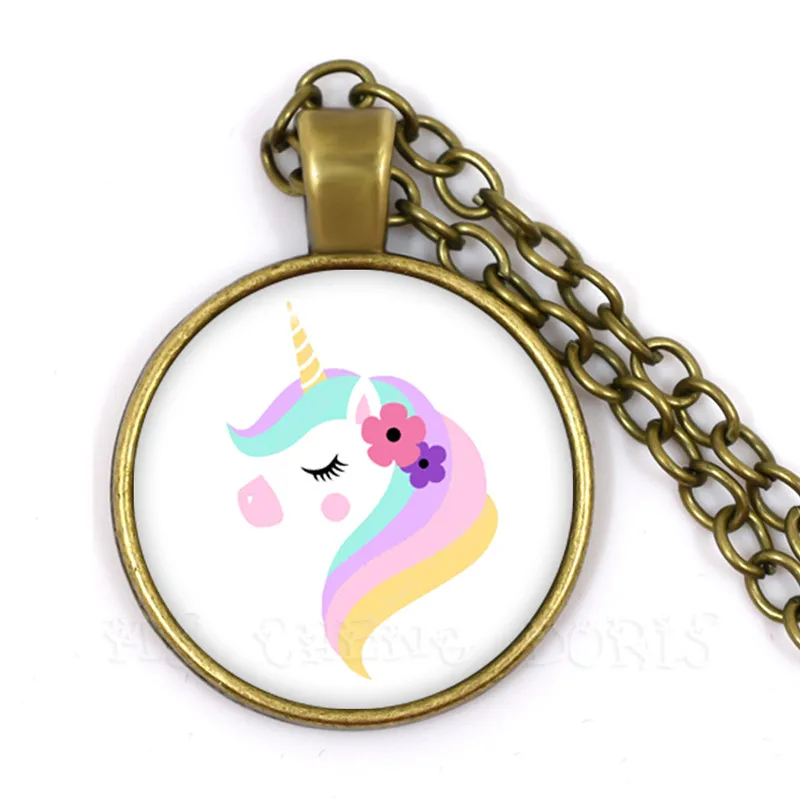 Kawaii лошадь единорог цепи ожерелье красочные мультяшные подвески для женщин