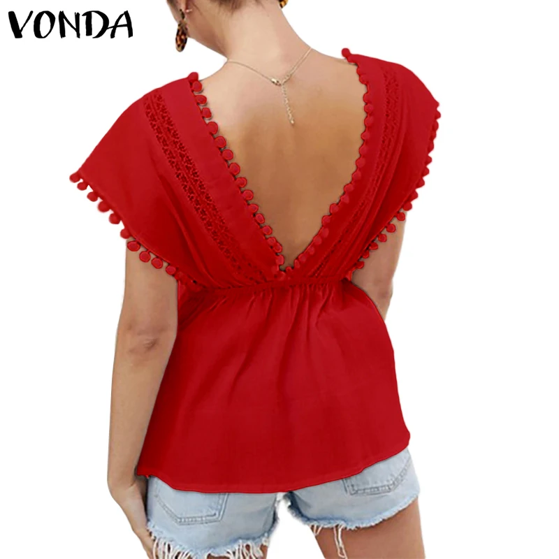 

VONDA New Fashion Maternity Blouse Sexy V Neck Sleeveless Blouses for Pregnant Women Pregnancy Gravida Blouses Shirt Plus Size