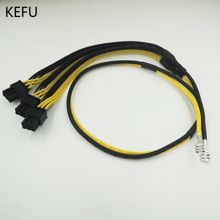 3 * PCI-E 6PIN видеокарта DIY Кабель питания 12AWG + 18AWG серия схем для DELL 2950 1950 PE1470 |