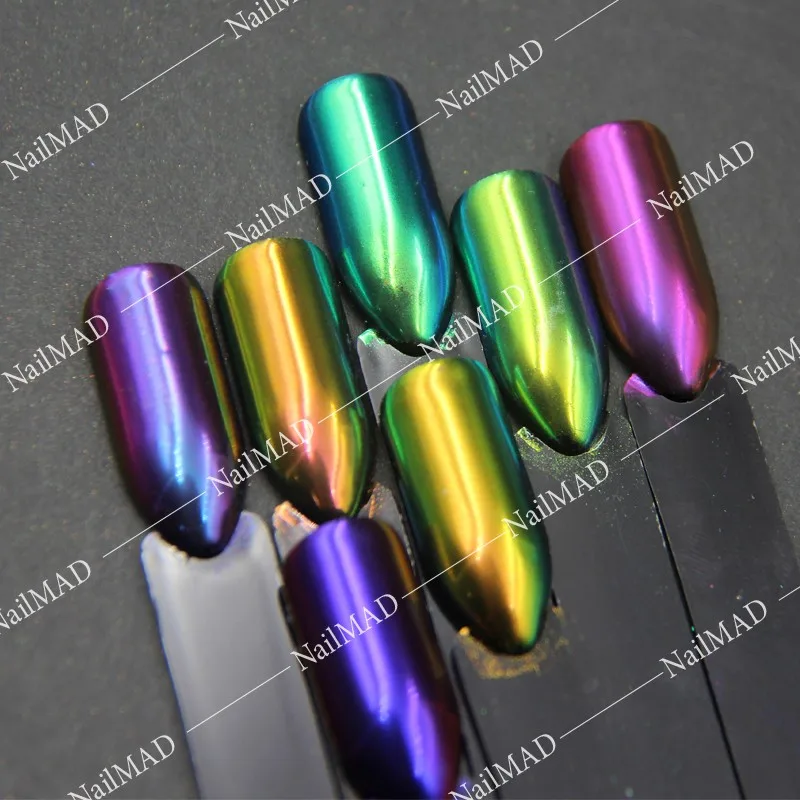 Хамелеоновые порошки для ногтей 1 г многохромовая пудра меняющая цвет блестящая