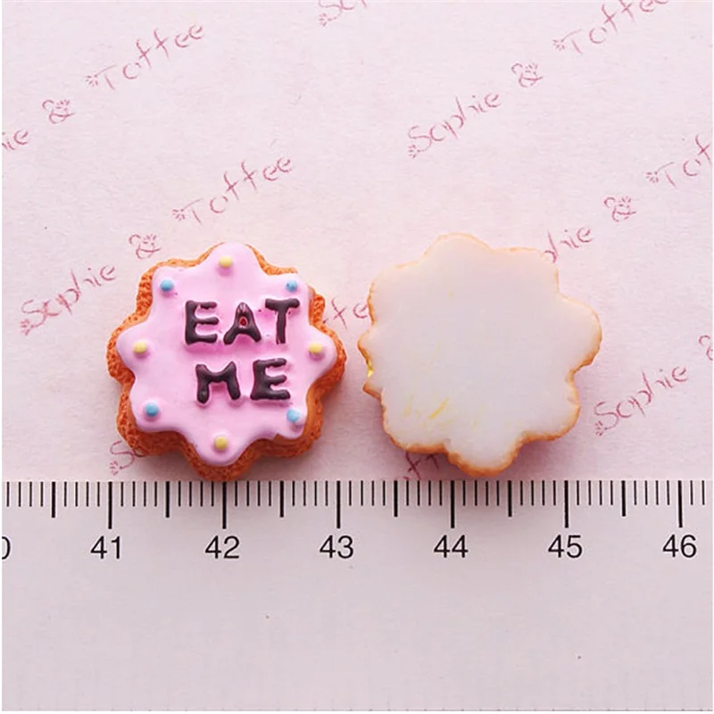 20 мм 10 шт. смолы каваи eat me печенье кабошон flatback для DIY телефон случае украшение