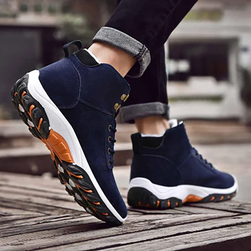 Зимняя обувь мужские плюшевые теплые зимние ботинки 2018 противоскользящие