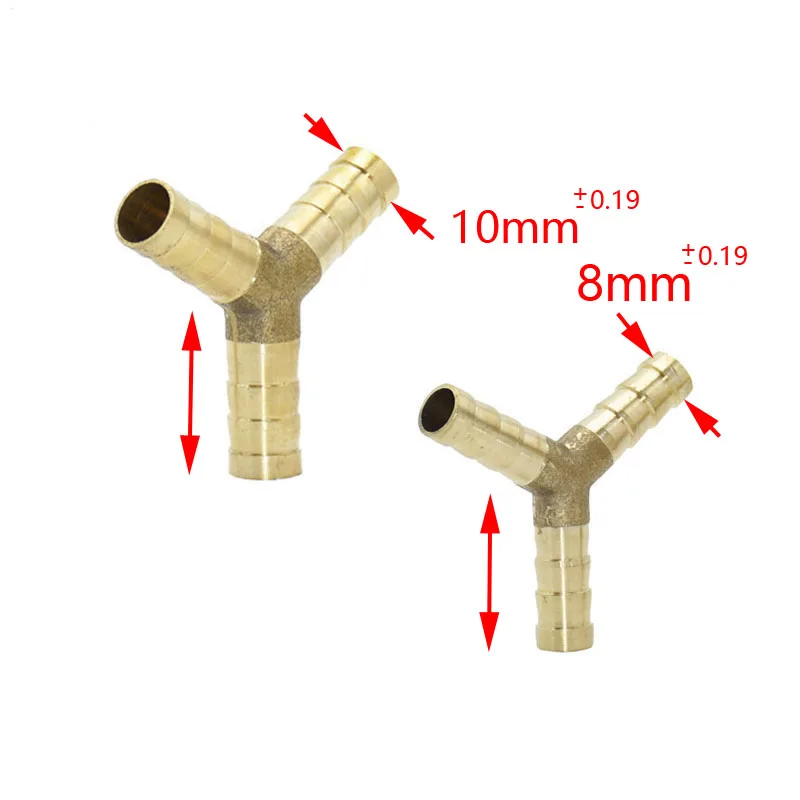 8 мм 10 y образный латунный хомут фитинг тройник 3 ходовой шланг медная колючая