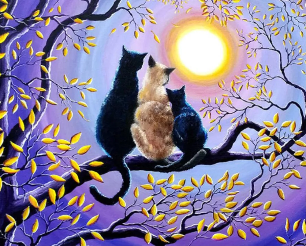 

5d diy diamond painting full round cross stitch diamond painting cat mosaic painting rhinestones daimond painting volledig