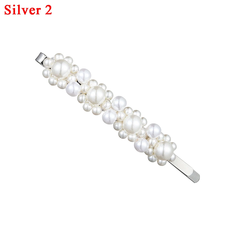 Silver 2 1 шт., новинка, элегантная лента для волос с искусственным жемчугом, заколки для волос, свадебные Роскошные модные украшения для женщин, подарки, аксессуары для волос - Окраска металла: Silver 2