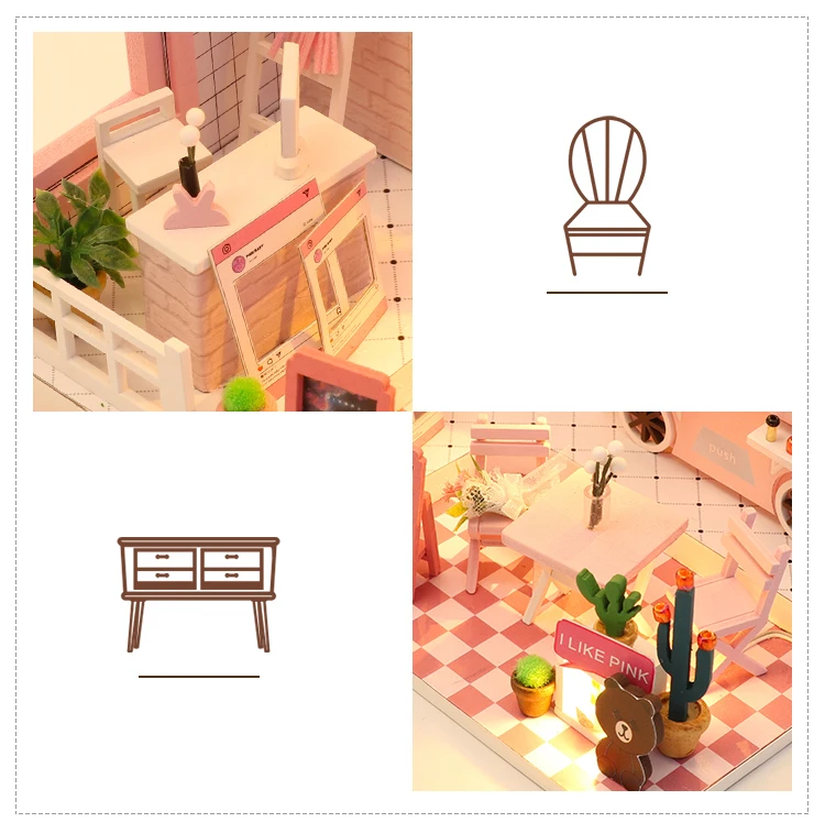 Cutebee кукольный дом мебель миниатюрный кукольный домик DIY миниатюрный дом комната коробка театр игрушки для детей наклейки DIY кукольный домик L