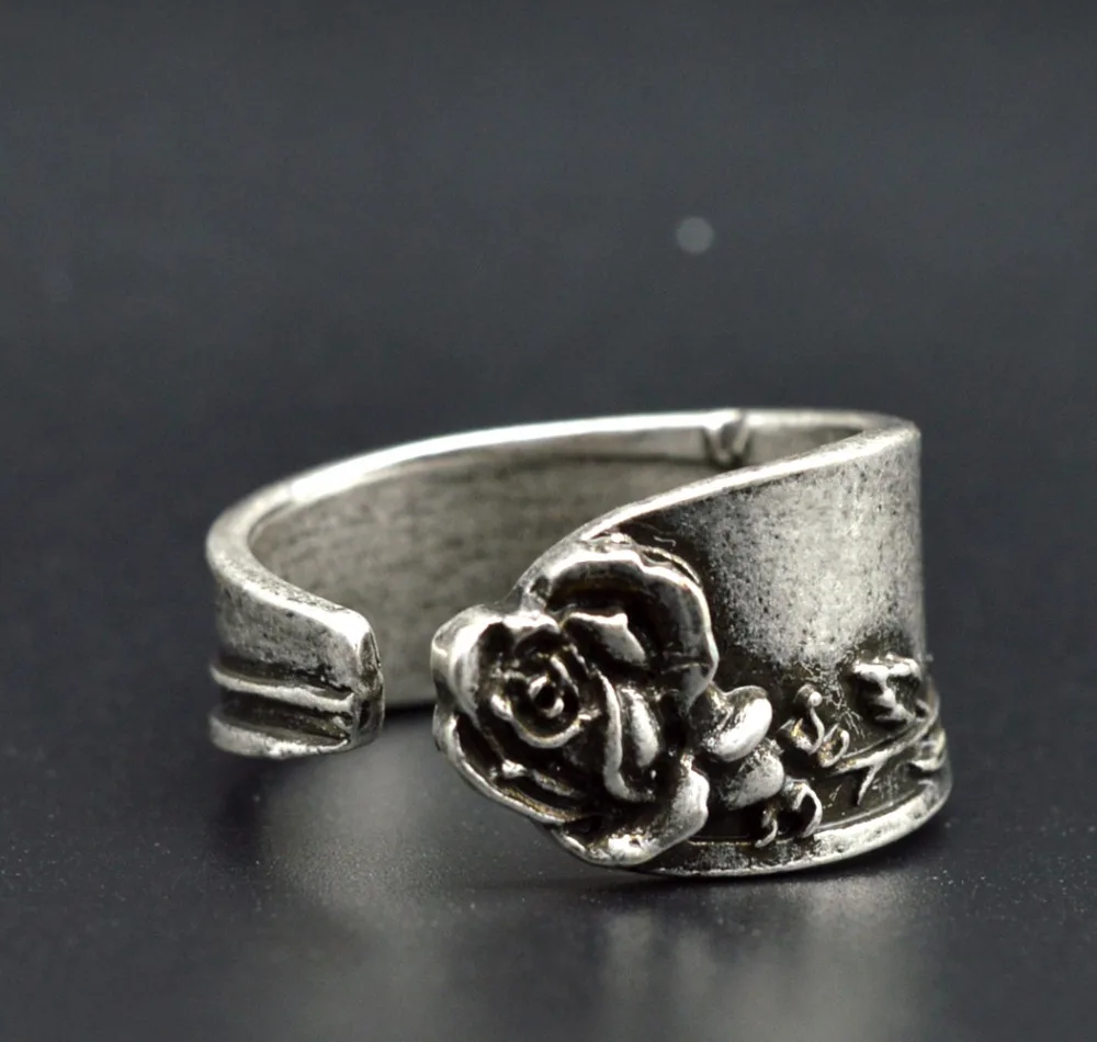 1 шт. ручная работа винтажное серебряное фотокольцо регулируемая фотография |