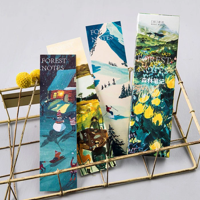 

multi-use 30 pcs forest note of four season design Craft Paper Cards as bookmark tag gift Scrapbooking DIY message card