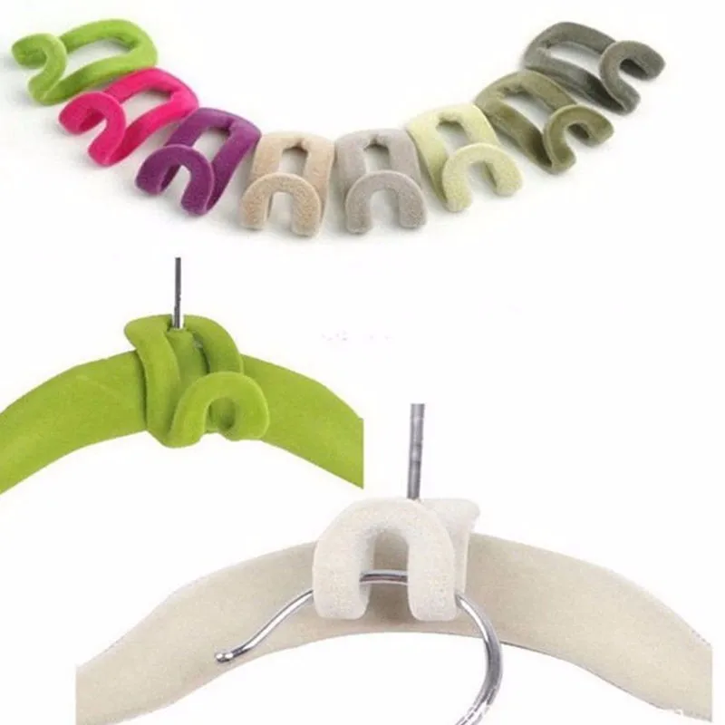 10 шт./упак. Мини Одежда из флока вешалка легко крюк шкаф творческий органайзер для