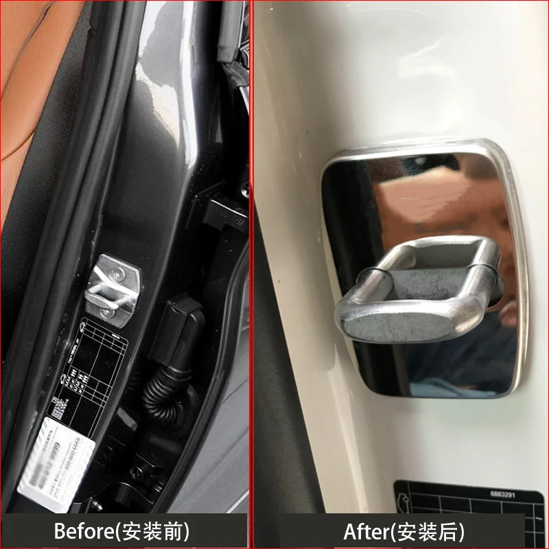 4 шт. авто чехол из нержавеющей стали дверной замок Пряжка Защитная крышка для BMW 7