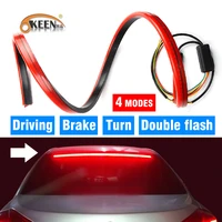 okeen red third brake light led stop signal strip 100cm car additional brake lights 12v flexible rear window safety warning lamp