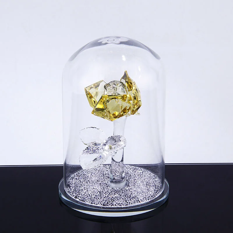 Статуэтка из искусственных кристаллов в виде Розы 1 шт. стеклянный Колокольчик