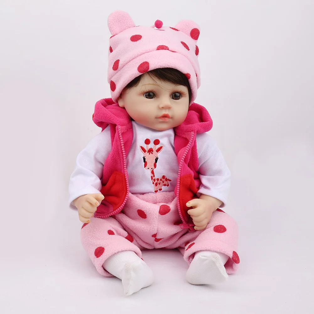 NPKDOLL кукла новорожденная Мягкая силиконовая 18 дюймов Розовая плюшевая игрушка