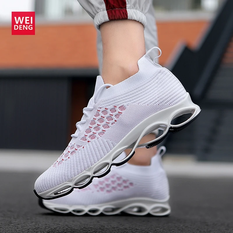 WeiDeng Blade Hombre Men Running WAVE Tenis Masculine Shoes PROPHECY Flats Fly Mesh Casual Breathable Shock Absorption Increase | Обувь
