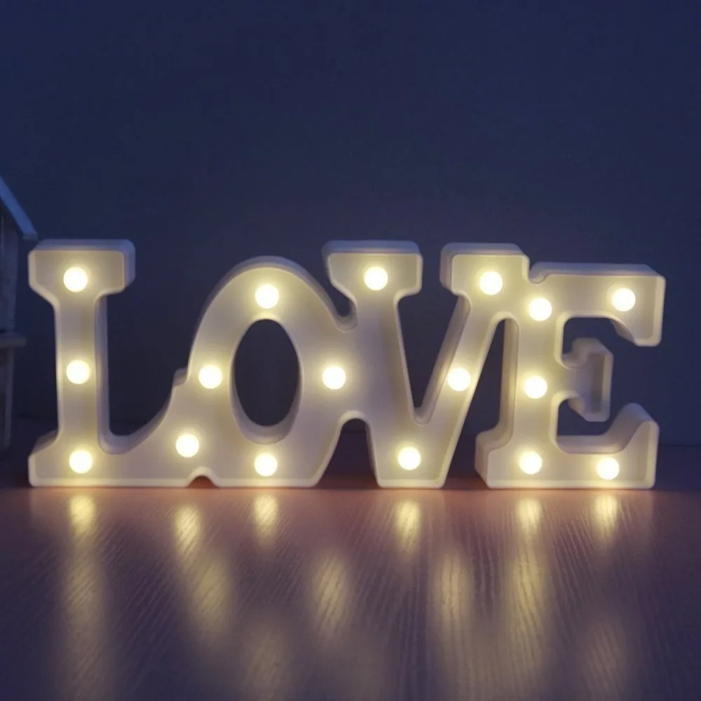 Романтическая Светодиодная лампа 3D LOVE с буквенным принтом ночник теплый свет
