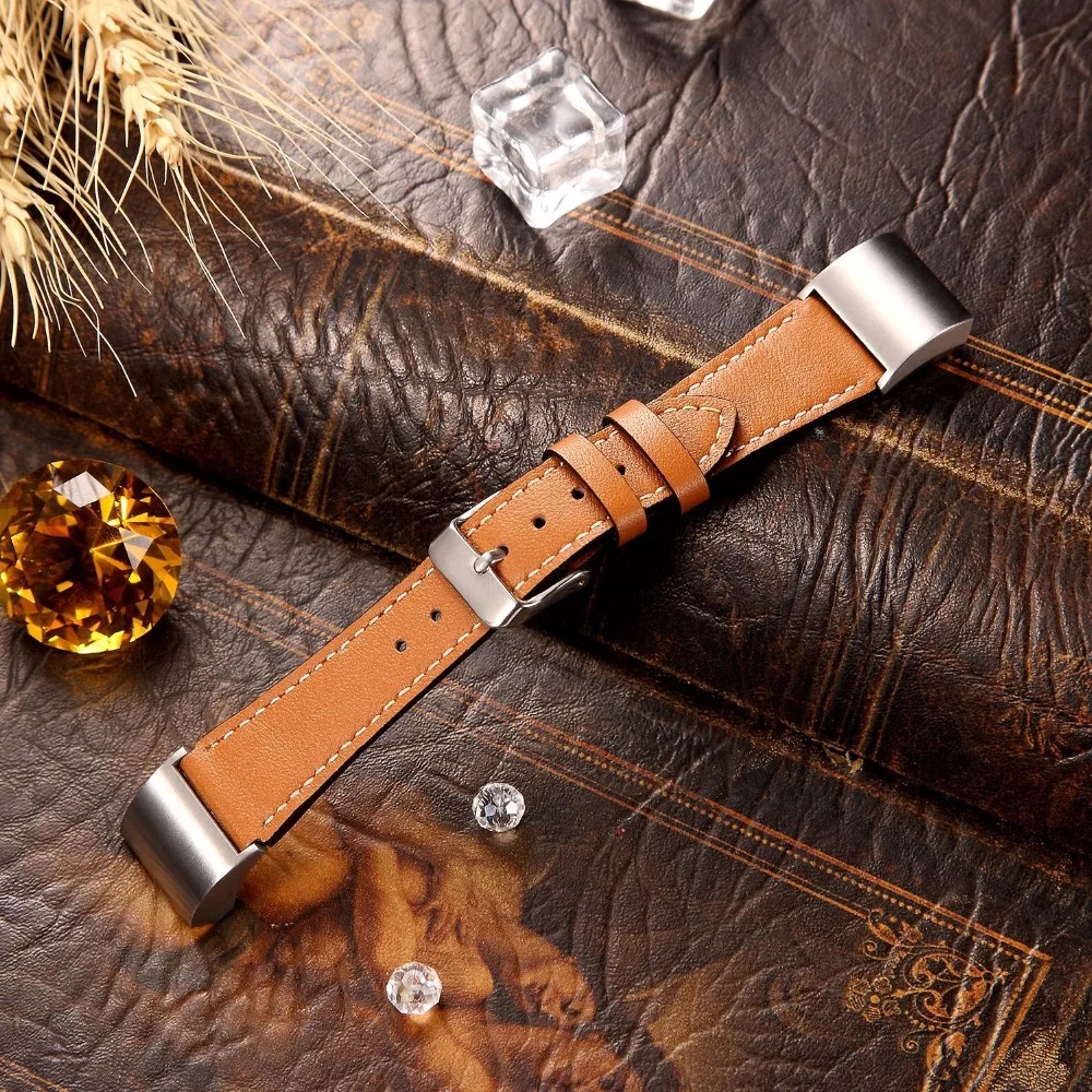 Замена Fitbit Charge 2 полосы кожаный ремешок сменный Смарт фитнес-часы с нержавеющей рамкой для зарядки 2