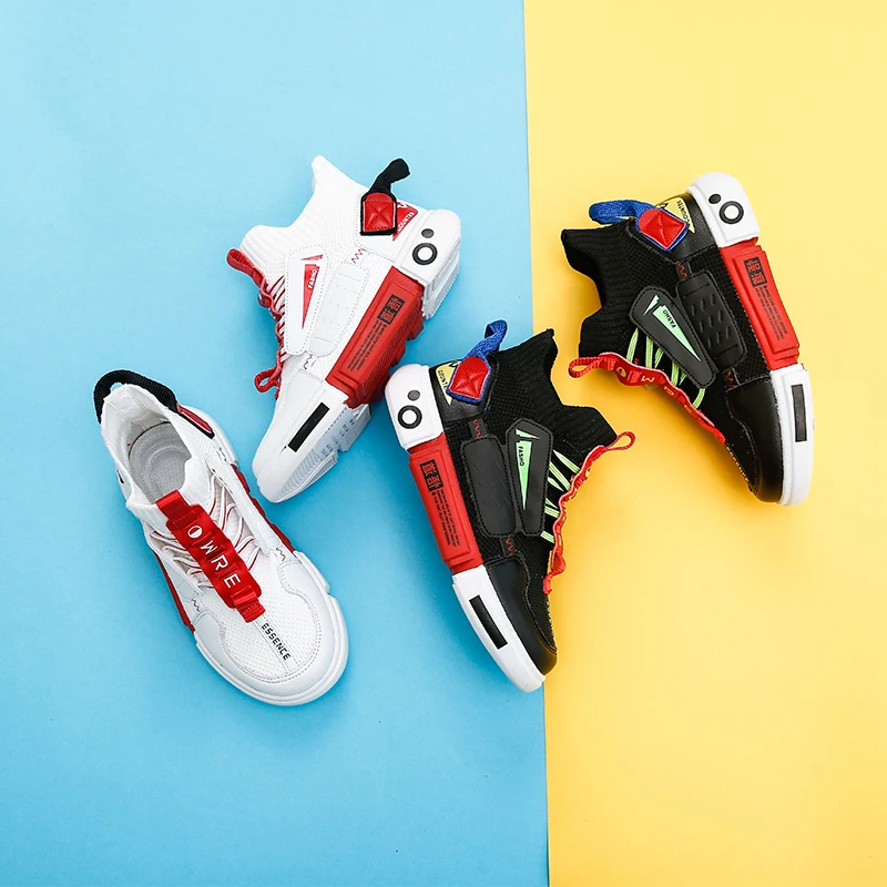 Bakkotie 2019 Autumn Kids High Sneakers New Boys Fashion Black Sports Shoes Baby Girls Soft Breathable Slip On Casual Sock | Детская