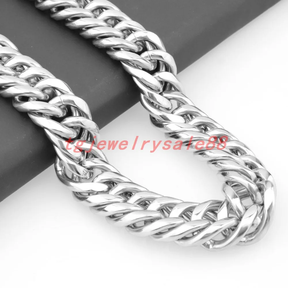 Браслет или ожерелье из кубинской панцирной цепи нержавеющей стали серебристого