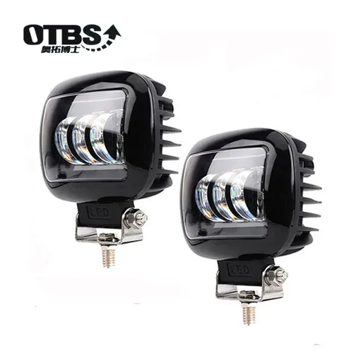 2pcs square black OTBS 30 Вт Универсальный светодиодный автомобильный мотоциклетный Светодиодный точечный светильник s парковочная Рабочая лампа для Jeep ATV SUV Moto 4X4 светодиодный внедорожный светильник - Цвет: 2pcs square black