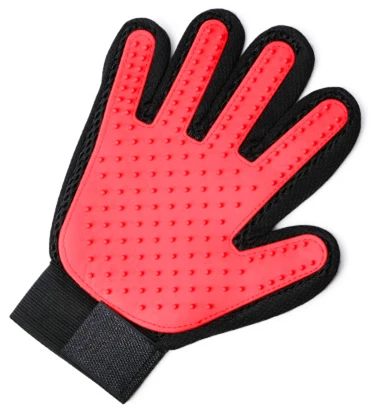 Red Right Перчатка для шерсти домашних животных, расческа, стрижка кошек и собак, перчатка для чистки, щетка для удаления волос с левой и правой стороны, способствует циркуляции крови - Цвет: Red Right