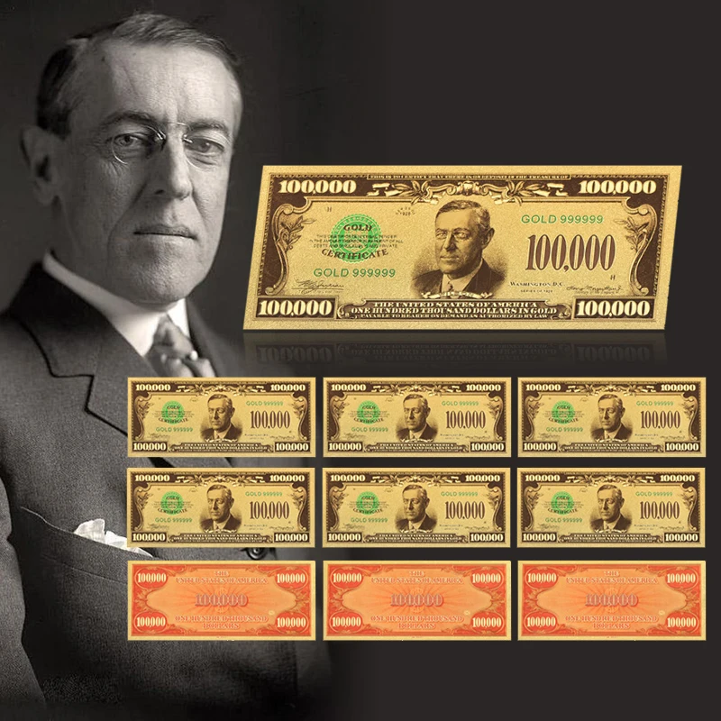 WR USD 10000 позолоченная банкнота Роскошная декоративная валюта США поддельная