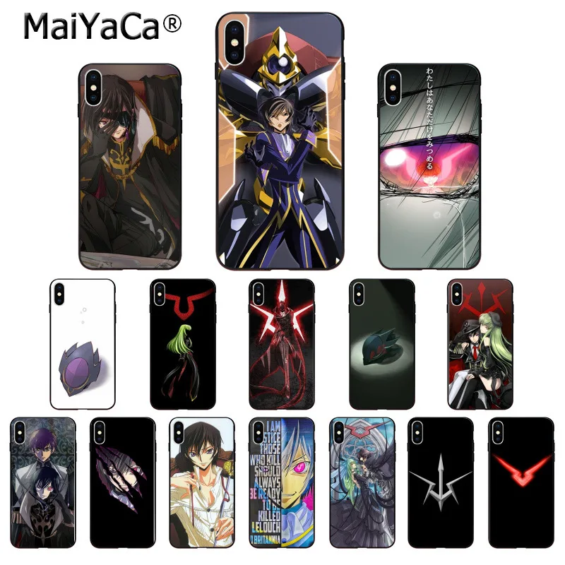 MaiYaCa код Geass Coque Оболочка Чехол для телефона для iPhone X XS MAX 6 6S 7 7plus 8 8Plus 5 5S XR