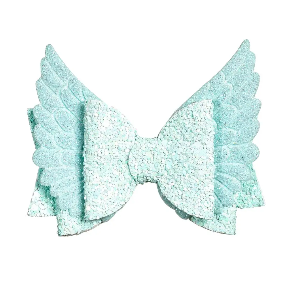 Thumblina Angel Wing Princess Hairgrips Glitter Hair Bows with Clip Dance Party Bow Girls Hairpin Accessories |