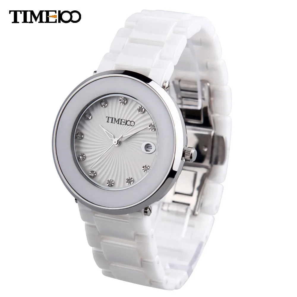 Time100 женские Модные Керамические Кварцевые Часы Ювелирные Изделия Авто Дата
