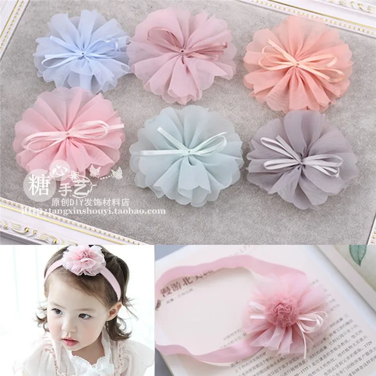 

New Pet Cats Grooming Accessories Clips Diy Korean yarn bow Hair Bows Ribbon Hairpin Flower 30pcs