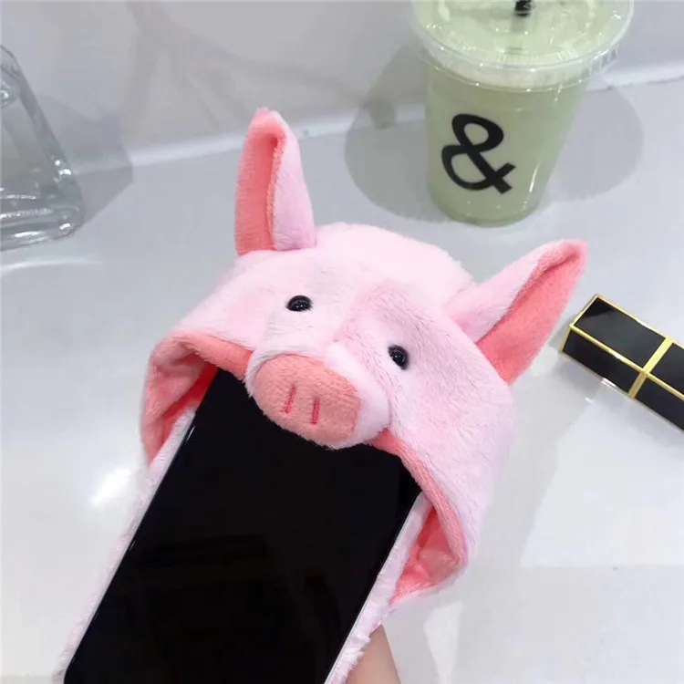 Корейский Стиль чехол для iPhone X XS MAX XR 3D Рождество Capinhas теплый мех Копилка шляпа для iPhone X 8 7 Plus 6s противоударный чехол