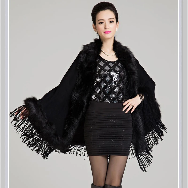 RUNMEIFA женские кейпы и пончо осенне-зимний вязаный кардиган свитер кардиганы с