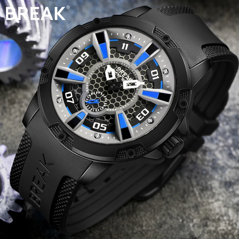 Часы наручные BREAK Top мужские кварцевые роскошные брендовые модные спортивные