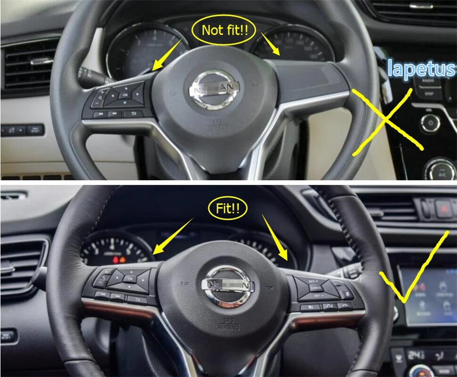 Lapetus Подходит для Nissan Qashqai J11 2017 - 2020 ABS кнопки рулевого колеса украшения Рамка