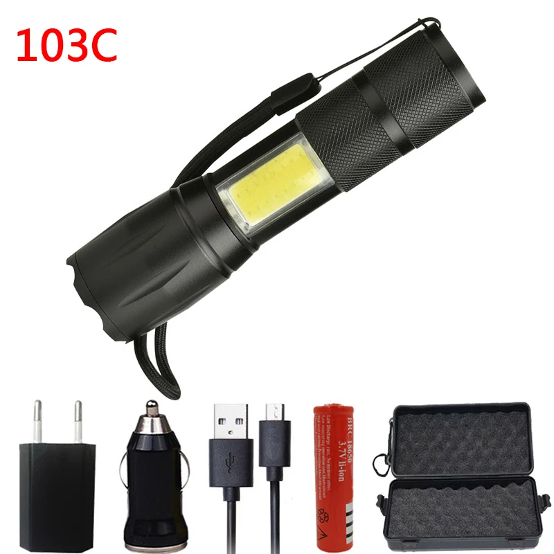 Option D Litwod z20 103 микро USB порт перезаряжаемый светодиодный фонарь XML T6 COB 5000лм 4 режима масштабируемый для кемпинга - Испускаемый цвет: Option D