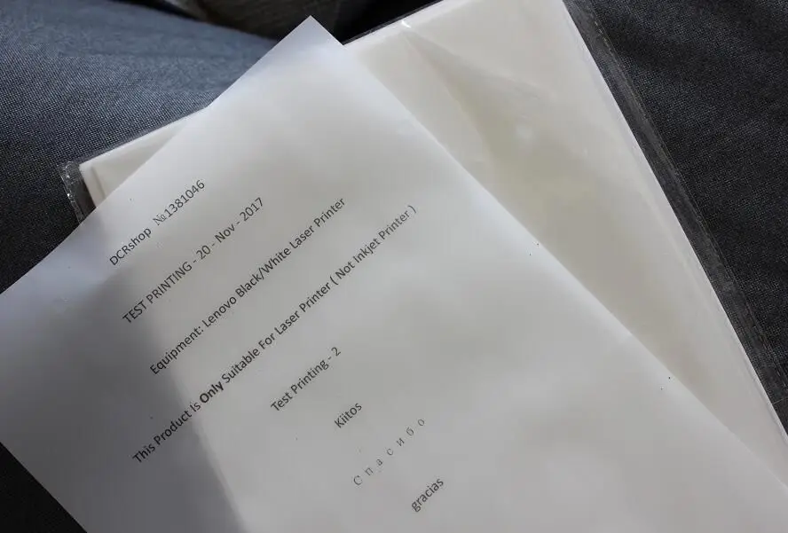 Размер A4 прозрачный белый Водонепроницаемый виниловый лист для печати лазерного