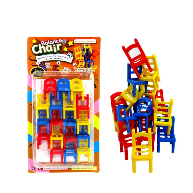 18PCS Balance game Mini Chair Toy Stacking Chairs Game Child Interactive Toys | Игрушки и хобби