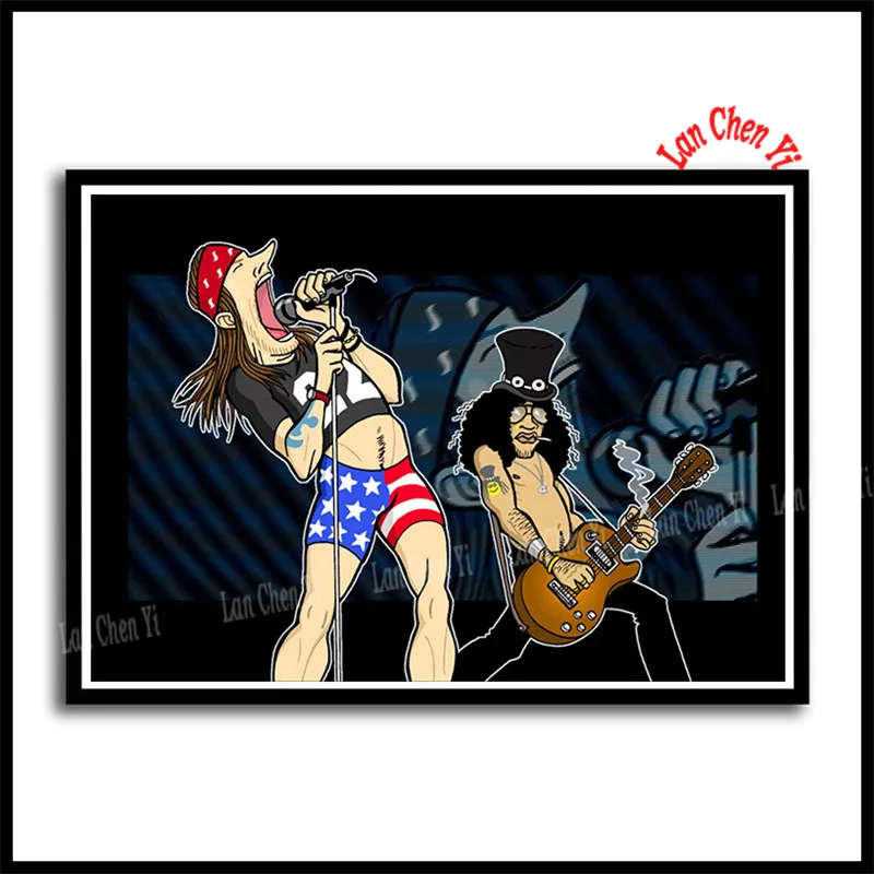 Зеленый Guns n' Roses жесткая Рок Музыкальная Группа Slash плакат белая бумага с покрытием плакаты отличные фотографии на стену для подарка - Цвет: Зеленый