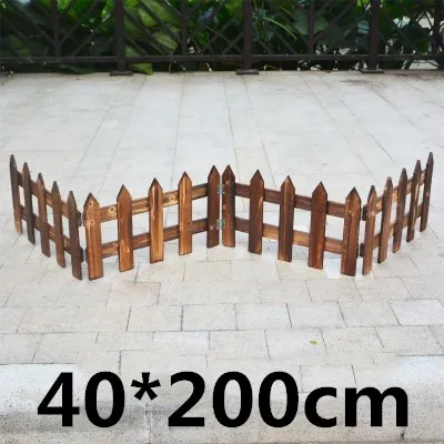 height 40cm 20 Вт, 30 Вт, 40/50 см обугленные антисептик деревянная свая забор реквизит фон с деревянным забором балкона двора украшения клумба дерево маленький забор - Цвет: height 40cm