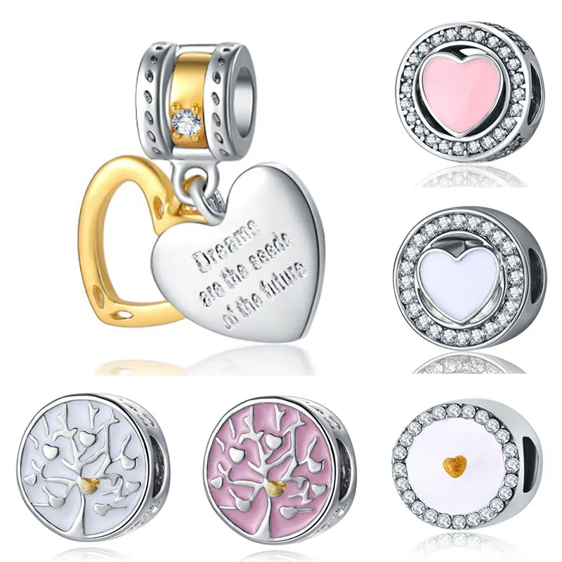 Подходит для Pulsera Pandora Charms Plata De Ley оригинальный браслет бусины ювелирные изделия