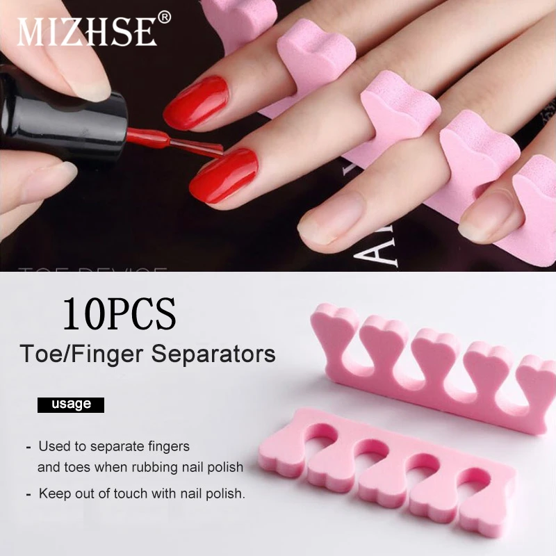 

MIZHSE 10pcs Nail Art Toes Separator Fingers Foots Sponge Soft Gel UV Nail Art Manicure Pedicure Professional Nail Gel Tools