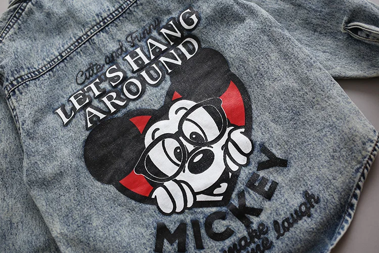 Одежда для мамы и сына джинсовая рубашка куртка с мышкой мальчиков Одинаковая