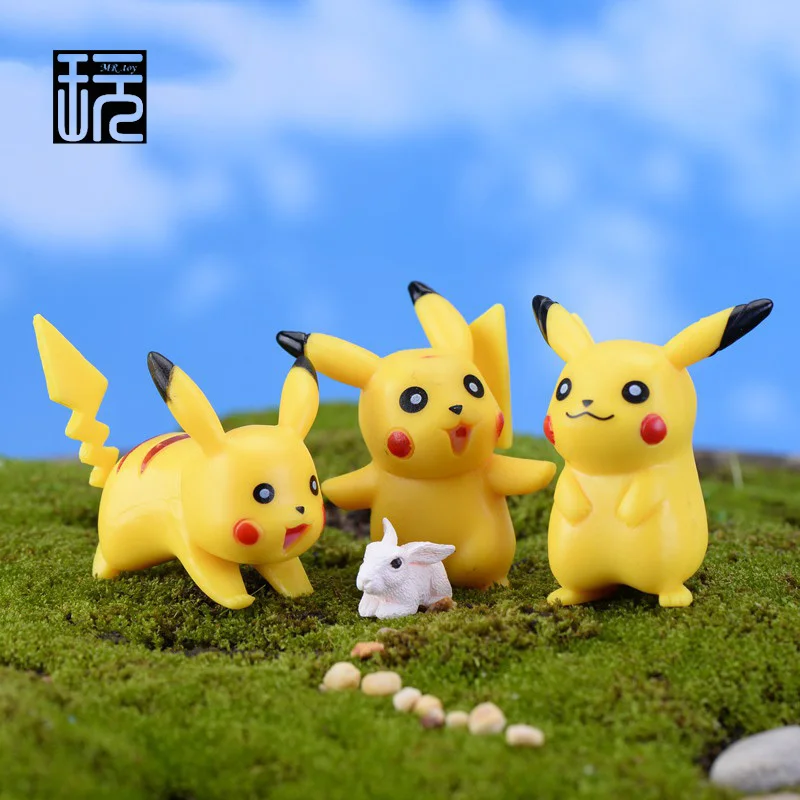 3 шт./партия мультяшная Пикачу и Покемон экшн игрушка сказочный сад Миниатюрные