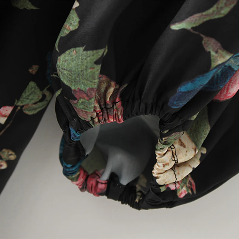 Women Long Sleeve Bohemian Jumpsuit 2019 New Lady Floral Printed Short Playsuit Evening Party Casual Black Jumpsuit&ampRomper | Женская